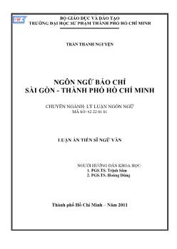 Ngôn ngữ báo chí Sài Gòn - Thành phố Hồ Chí Minh
