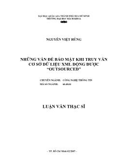 Những vấn đề bảo mật khi truy vấn cơ sở dữ liệu XML động được OUTSOURCED