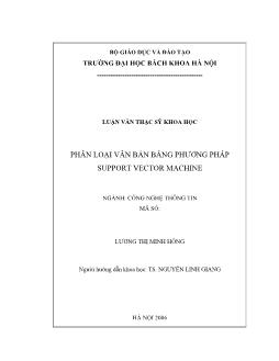 Phân loại văn bản bằng phương pháp Support vector machine