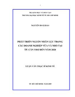 Phát triển nguồn nhân lực trong các doanh nghiệp vừa và nhỏ tại Thành phố Cần Thơ đến năm 2020
