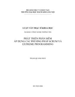 Phát triển phần mềm áp dụng các phương pháp Srum và extreme programming