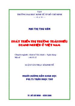 Phát triển thị trường trái phiếu doanh nghiệp ở Việt Nam