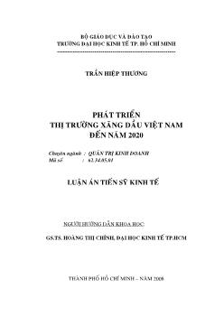 Phát triển thị trường xăng dầu Việt Nam đến năm 2020