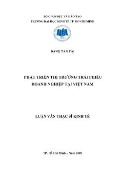 Phát triển thịt trường trái phiếu doanh nghiệp tại Việt Nam