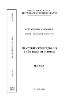Phát triển ứng dụng GIS trên thiết bị di động