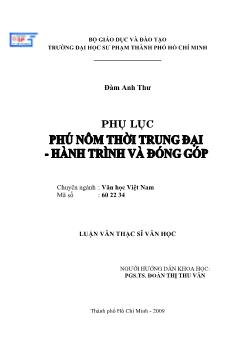 Phụ lục Phú Nôm thời trung đại - Hành trình và đóng góp