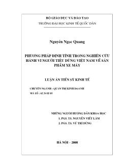 Phương pháp định tính trong nghiên cứu hành vi người tiêu dùng Việt Nam về sản phẩm xe máy