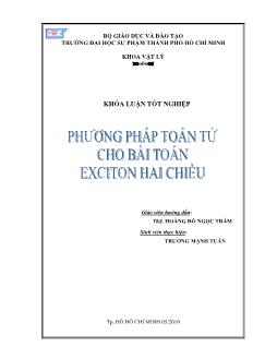 Phương pháp toán tử cho bài oán Exciton hai chiều