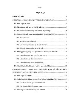 Phương pháp xác định lãi suất cho vay qua đánh giá tín dụng Doanh nghiệp tại Ngân hàng Thương mại Việt Nam