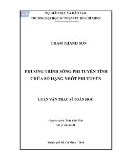 Phương trình sóng phi tuyến tính chứa số hạng nhớt phi tuyến