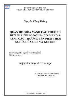 Quan hệ giữa vành các thương bên phải theo nghĩa cổ điển và vành các thương bên phải theo nghĩa của Ore và Goldie