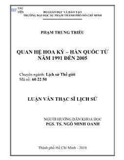 Quan hệ Hoa Kỳ - Hàn Quốc từ năm 1991 đến năm 2005