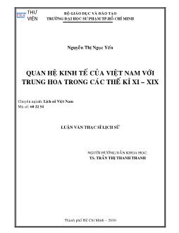 Quan hệ kinh tế của Việt Nam với Trung Hoa trong các Thế kỉ XI - XIX