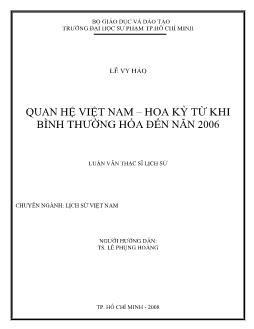Quan hệ Việt Nam - Hoa Kỳ từ khi bình thường hóa đến năm 2006