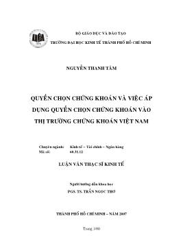 Quyền chọn chứng khoán và quyền áp dụng chọn chứng khoán vào Thị trường chứng khoán Việt Nam