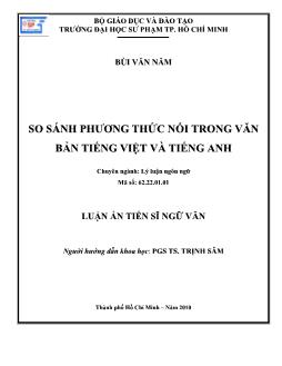 So sánh phương thức nối trong văn bản tiếng Việt và tiếng Anh