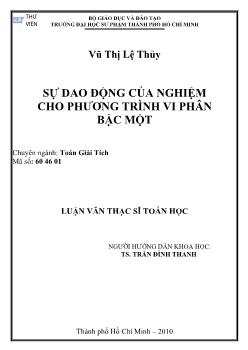 Sự dao động của nghiệm cho phương trình vi phân bậc một