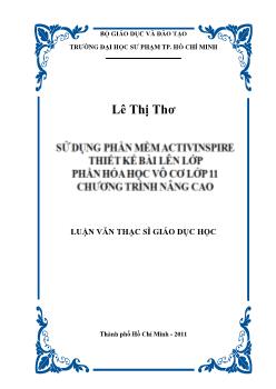 Sử dụng phần mềm Activinspire thiết kế bài lên lớp phần hóa học vô cơ lớp 11 chương trình nâng cao