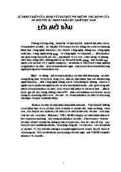 Sự phát triển của kinh tế tri thức & những tác động của nó đối với sự phát triền kinh tế - Xã hội ở Việt Nam