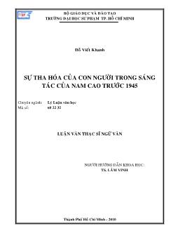 Sự tha hóa của con người trong sáng tác của Nam Cao trước 1945