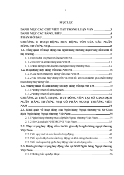 Tăng cường huy động vốn tại Sở giao dịch Ngân hàng thương mại Cổ phần Ngoại thương Việt Nam