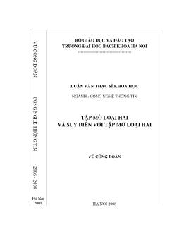 Tập mờ loại hai và suy diễn với tập mờ loại hai