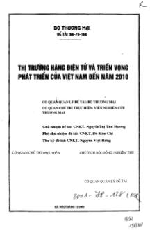 Thị trường hàng điện tử và triển vọng phát triển của Việt Nam đến 2010