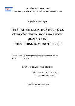 Thiết kế bài giảng hóa học vô cơ ở trường Trung học phổ thông (ban cơ bản)