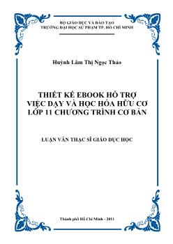 Thiết kế ebook hỗ trợ việc dạy và học hóa hữu cơ lớp 11 chương trình cơ bản