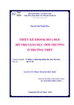 Thiết kế ebook toán học hỗ trợ giáo dục môi trường ở trường THPT