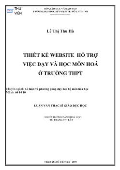 Thiết kế website hỗ trợ việc dạy và học môn Hóa ở trường THPT