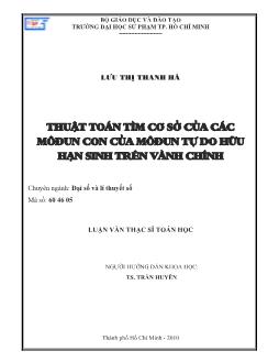 Thuật toán tìm cơ sở của các môđun con của môđun tự do hữu hạn sinh trên vành chính