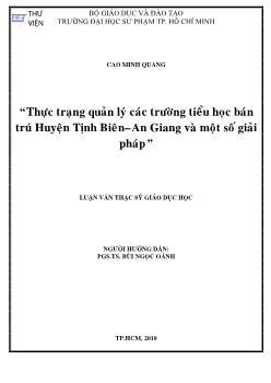 Thực trạng quản lý của trường tiểu học bán trú huyện Tịnh Biên - An Giang và một số giải pháp