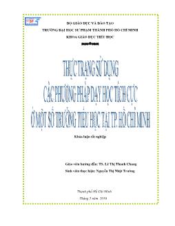 Thực trạng sử dụng các phương pháp dạy học tích cực ở một số trường tiểu học tại TP.Hồ Chí Minh