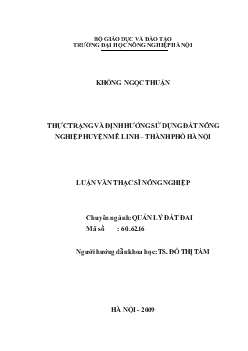 Thực trạng và định hướng sử dụng đất nông nghiệp huyện Mê Linh – thành phố Hà Nội