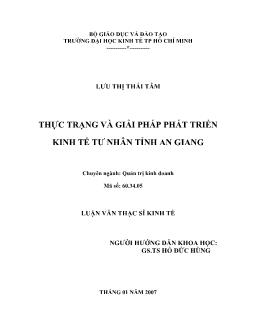 Thực trạng và giải pháp phát triển kinh tế tư nhân tỉnh An Giang