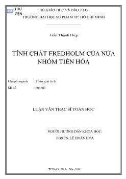 Tính chất Fredholm của nửa nhóm tiến hóa