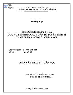 Tính ổn định lũy thừa của họ tiến hóa các toán tử tuyến tính bị chặn trên không gian Banach