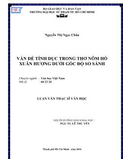 Vấn đề tính dục trong thơ Nôm Hồ Xuân Hương dưới góc độ so sánh