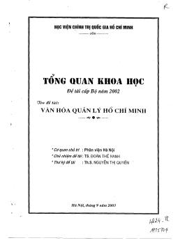 Văn hóa quản lý Hồ Chí Minh