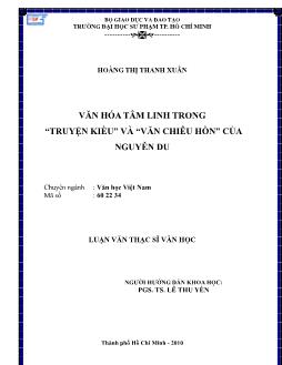 Văn hóa tâm linh trong `Truyện Kiều` và `Văn chiêu hồn` của Nguyễn Du