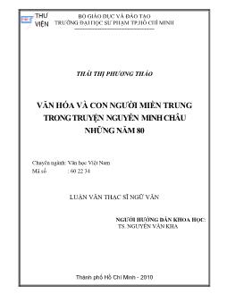 Văn hóa và con người miền Trung trong truyện ngắn Nguyễn Minh Châu những năm 80