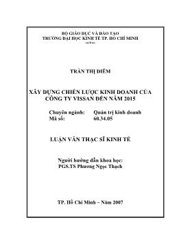 Xây dựng chiến lược kinh doanh của Công ty Vissan đến năm 2015