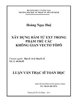 Xây dựng hàm tử Ext trong phạm trù các không gian vectơ Tôpô