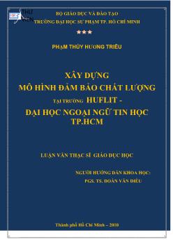 Xây dựng mô hình đảm bảo chất lượng tại trường THPT tại trường HUFLIT - Đại học Ngoại ngữ TP.HCM