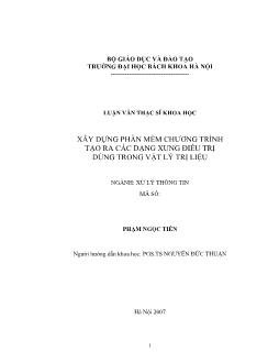 Xây dựng phần mềm chương trình tạo ra các dạng xung điều trị dùng trong vật lý trị liệu