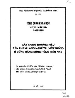 Xây dựng thương hiệu sản phẩm làng nghề truyền thống ở Đồng bằng Sông Hồng hiện nay
