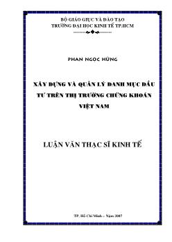 Xây dựng và quản lý danh mục đầu tư trên thị trường chứng khoán Việt Nam