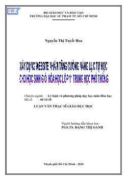 Xây dựng website nhằm tăng cường năng lực tự học cho học sinh giỏi hóa học lớp 11 Trung học phổ thông