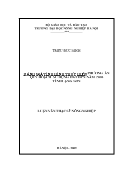 Đánh giá tình hình thực hiện phương án quy hoạch sử dụng đất đến năm 2010 tỉnh Lạng Sơn